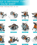 14-In-1 Solar Powered Robot Kit For Kids A Hands On STEM Building Toy With Gears Wheels Shafts And Plates Create 14 Robots From Beginner To Advanced From Wagging Tail Dog To Running Beetle And Walking Crab, 14 robot models