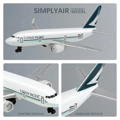 One To Four Hundred Scale Cathay Pacific Airplane Model Kit For Display And Collection With Alloy Body And Plastic Base