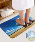 Ultra Soft Coral Velvet 2 Piece Bath Rug Set With Non Slip U Shaped Contour Toilet Mat And Fantasy Farm Tractor Print Absorbent Plush Bath Mats Machine Washable Home Decor Must Have showcasing tractor print design