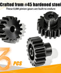 0.8M Pinion Gear Set Hardened Steel 3.175mm Shaft 16T 17T 18T With Screws And Hex For Tamiya Traxxas Arrma Axial Losi HPI 1/10 RC Car Brushless Upgrade Dope Performance