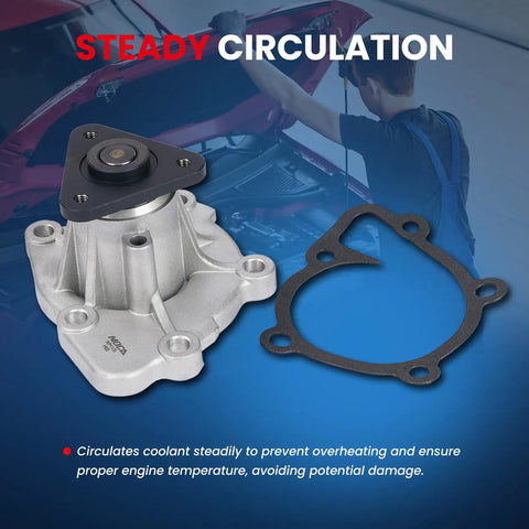 Engine Water Pump For 2011-2021 Kia Sportage 2.4L Gas Models with gasket, ensuring steady circulation and temperature control.