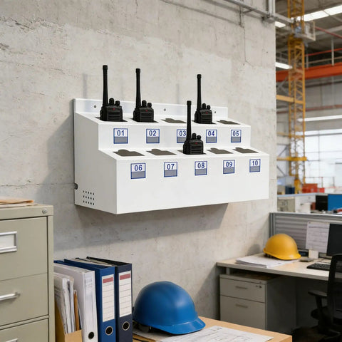 Wall Mount Walkie Talkie Holder With Heavy Duty Boss Grade Design And Number Labels Universal Two Way Radio Organizer