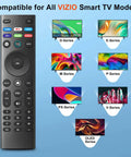 Top Shelf Universal TV Remote Replacement Boasting Snappy Button Response for Vizio Smart TV models with various display options.