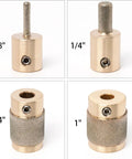 4 Pack Diamond Grinder Bits For Glass And Tile, Four Sizes One Inch, Three Quarter Inch, One Quarter Inch, One Eighth Inch, 118 Degree Split Point, Titanium Coated Brass Core, Includes 4 Allen Wrenches For DIY Stained Glass, Tile, And Stone Projects