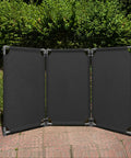 3 Panel Foldable Safety Barricade 5.8 Feet Tall High Visibility PVC Frame Beefy Heavy Duty Crowd Control Barrier Gate Black