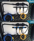 Before and after installation of NMEA 2000 Marine Starter Kit Pro Grade Universal Cable System with Backbone Cables.