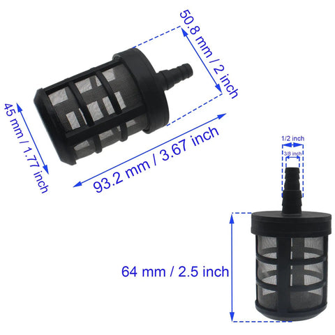 2 Pack Water Pump Inlet Strainer Screen Stainless Steel Hose Filter For Most Pumps And Sprayers Black Durable Barbed Inlet