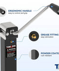 8000 Lbs Square Trailer Jack With 15 Inch Lift And 12 Inch Adjustable Drop Leg Heavy Duty Weld On Mount close-up of handle and features