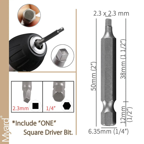 Square driver bit for Stainless Steel Deck Starter Clips Kit, 18 Pack For 200 Sq Ft Grooved Decking, 12.9 hardness.