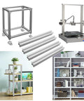 4 Pack 1500mm 30x30 Aluminum T Slot Extrusion In Silver European Standard 30 Series Heavy Duty DIY Framing For Custom Machines And Projects For Modular Builds, Easy Assembly, And Robotics Friendly Framing For CNC Projects, shown with frames and shelving