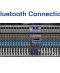 Front view of 20 Channel Pro Bluetooth Studio DJ Mixer with USB MP3 Player and 18 Mic Inputs