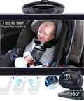 7 Inch Car Backseat Monitor With USB Plug And Play Setup 360 Degree Rotating Dual Camera For Two Kids 1080P HD Video With Clear Night Vision