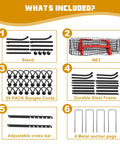 Adjustable 7x4 Ft Volleyball Rebounder Net For Backyard Training And Multi Sport Practice Kickin Game Ready Gear components