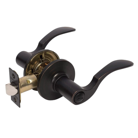 Monterey Lever Privacy Door Handle Set In Aged Oil Rubbed Bronze Finish For Interior Doors Dope Privacy Hardware 6 Pack