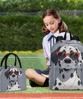 Dalmatian Print Backpack With Insulated Lunch Cooler, Lightweight 15.6 Inch Laptop Daypack For Women And Men, Travel Book Bag With Multiple Pockets, Scratch Resistant Nylon, Ideal Work And School
