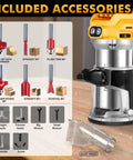 Beast Cordless Trim Router With 800W Brushless Motor Delivers Up To 30,000 RPM, 6 Speed Settings, Edge Guide, Dust Hood, 6 Bits
