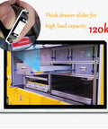 Heavy Duty Drawer Slides With Lock 16 Inch Full Extension Metal Glides 3 Fold Ball Bearing Runners for high load projects