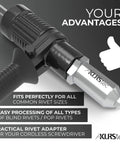 Heavy Duty Rivet Gun Adapter For Drill transforms your cordless screwdriver with durable design, suitable for common pop rivet sizes.