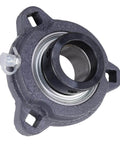 1 Inch Three Bolt Flange Bearing with Lock Collar for Shaft Mount Cast Iron Housing with Grease Zerk Narrow Inner Ring