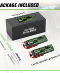 Package contents of 7.4V 5200mAh 80C LiPo Battery for RC Cars Drones With Soft Case and Dean Style T Plug 2S 1 8th and 1 10th Scale JST XHR 3P Housing 2 Pack Ideal For Slash Buggy Truggy Airplane UAV FPV