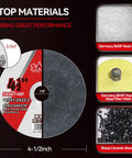 Top Shelf Heavy Duty Fifty Pack Four Inch Half Ultra Thin Cutting Discs showing black aluminum oxide grit for angle grinders.