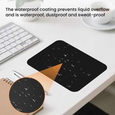 Compact 6x8 Inch Mouse Pad For Travel And Work Flexible For Horizontal Or Vertical Use Perfect For Laptops Keyboard Trays And Small Desk Setups Budget Friendly Portable Office Accessory For On The Go Black with waterproof coating