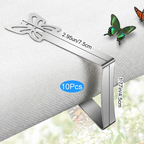 Rock Solid Heavy Duty Stainless Steel Tablecloth Clips Set Of 10 For Outdoor Tables Securely Grips Tablecloth In Wind