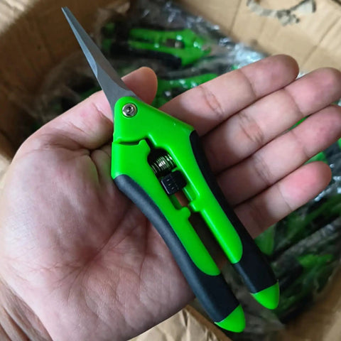 1 Pack Garden Scissors And Shears 6.4 Inch Steel Pruners For Plants Flowers Weeds Fruit Trees And Vegetables With Green Handle