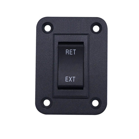 Power Stabilizer Switch For RV Jacks Leveling Momentary Auto Reset Reverse Polarity Rocker Switch 20A 12V DC panel close-up