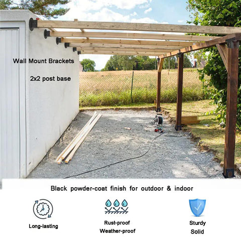 Two Pack Floor Flange Post Anchor Base 2x2 Heavy Duty Solid Square Fence Pole Base Black Wall Mount Brackets Kit For Deck Railing And Mailbox Universal Fit For 2x2 Posts And Enduring For Indoor Outdoor Use With Durable Powder Coat