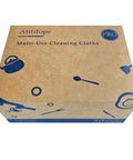Packaging box for Heavy Duty Reusable Cleaning Cloths 50 Pack 11.8 By 15.7 Inches showing multi-use wipes illustration