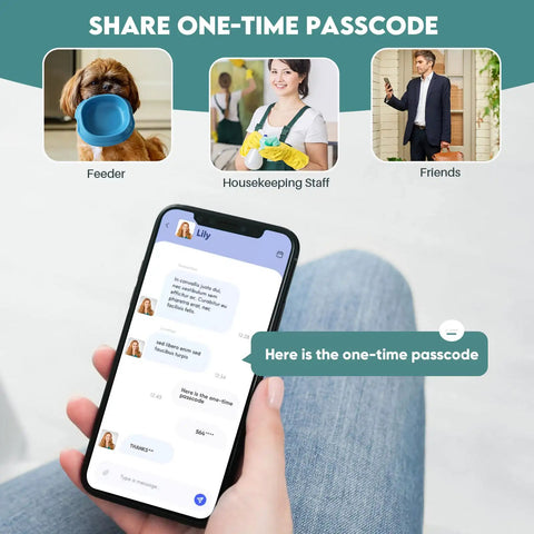 Person using app control for Keyless Entry Smart Door Lock With Touchscreen Keypad And Handle, Digital Deadbolt, App Control