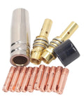 Pro Grade MIG Welding Accessory Kit 14 Piece Red Copper Torch Tips, Gas Nozzles for 15AK MIG MAG Torches