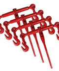 4 Pack Ratchet Load Binders With 2 Grab Hooks For 5/16 To 3/8 Grade 70 Transport Chain, 5,400 Pound Working Load Limit