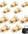 Gold turn-lock purse clasps with washers, 10-pack metal handbag hardware for DIY bags
