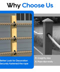 Comparison of Four Pack 2 Inch Rope Support Holders With Cross Screw Rings Stainless Steel Drop Ring Brackets in fence application.