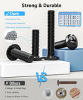 Pro No Sweat Top Shelf Universal TV Mounting Hardware Screw Kit With M4 M6 M8 Bolts, showing durable heavy duty black screws and washers.
