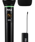 Wireless USB Microphone System With 16-Channel UHF Dial, Long Range Clear Sound, handheld mic with receiver and windscreen.
