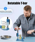 Man using DIY Manual Jewelry Bending Tool For Ring And Bracelet Making, Hand Crank 2 In 1 Bender for gold and silver jewelry.