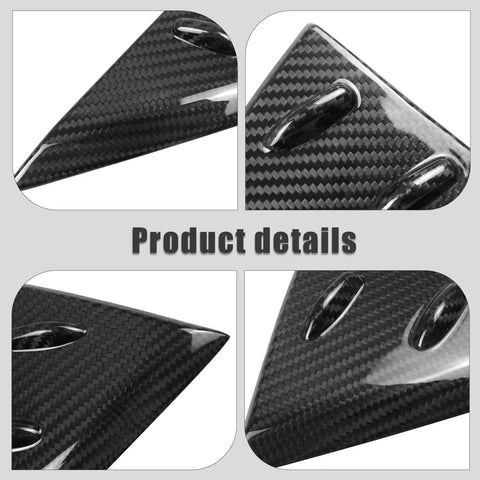 Close-up details of Dope Carbon Fiber Side Mirror Triangle Panel Trim For Land Cruiser J300 LC300 GX GXL VX Sahara ZX GR Sport 2022 To 2026