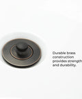Oil Rubbed Bronze Tub Drain Stopper Kit With Universal Tip Toe Stopper Cover in white bathtub, brass construction