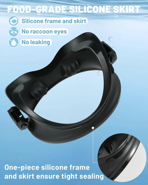 Dope Anti Fog 180 Degree View Diving Mask for Adults Teens Women Men With Tempered Glass Lens And Food Grade Silicone Goggles
