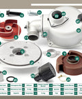 2 Inch Semi Trash Water Pump For Straight Keyed Shafts Replacement For Predator 212cc Clear Water Pump With 2 Inch Ports And 7860 GPH High Flow Durable Performance, showcasing components and assembly parts.