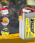 R-Line 850mAh 14.8V 95C 4S LiPo Battery Pack With XT30 Plug 2 Pack, showing JST-XH and XT30 plugs