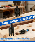 Professional 18 Piece Countersink Drill Bit Set Featuring M2 High Speed Steel Tapered Bits, 4-flute wood plug cutter in action.