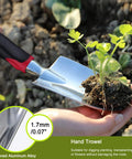 3 Piece Garden Tool Set With Heavy Duty Trowels And Shovels, Aluminum Blades, Non Slip Grip, transplanting seedling with trowel