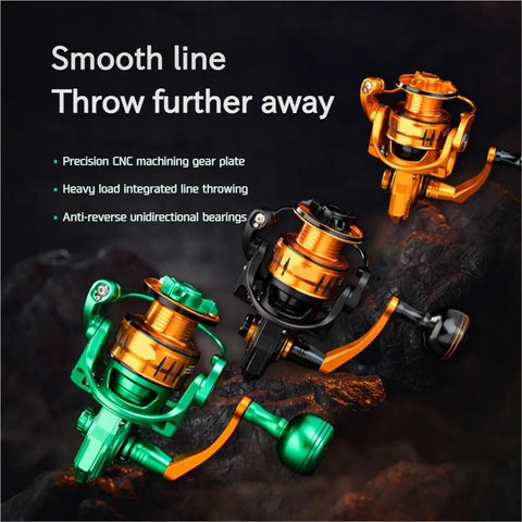 Ambidextrous 10+1BB All Metal Spinning Reel With 6.2:1 High Speed Gear, 15kg Drag, Saltwater Boat Fishing Reel, Parrot Green Finish
