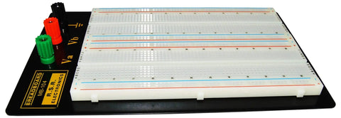 1,660 Tie Point Solderless Breadboard Kit with metal backing, 3 posts, and 140 wires, 8.7 x 5.9 inch prototyping board