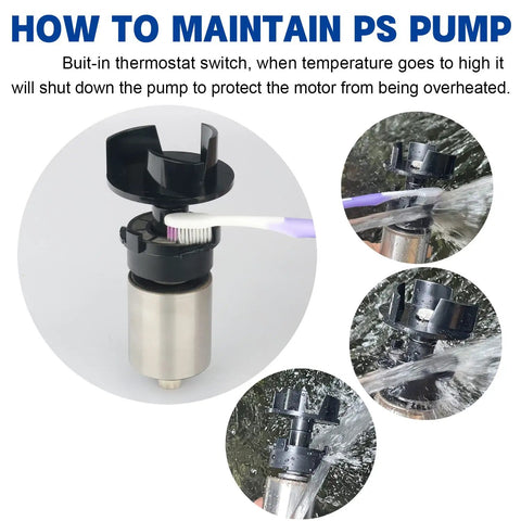 Amphibious Submersible Water Pump 1700 GPH 120W For Fountains Ponds Aquariums And Hydroponics UL Listed with maintenance steps