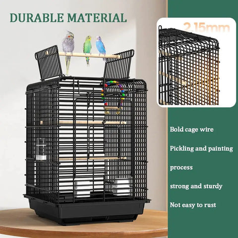 Spacious Multizone Bird Cage Featuring Open Interactive Skylight For Pigeons And Cockatiels Built Tough Metal Aviary with sturdy cage wire.